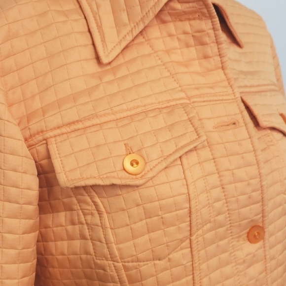 Vintage hervè bernard by Bernard Holtzman Quilted Jacket 10 Light Orange EUC - Picture 4 of 11